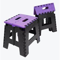 Banco Dobrável Portátil até 100Kg Plástico Roxo Banco Dobrável Portátil até 100Kg Plástico Roxo