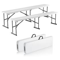 Banco dobrável VEVOR 6FT portátil HDPE impermeável branco (pacote com 2)