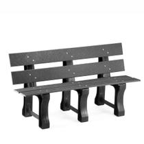 Banco Ecológico De Jardim Madeira Plástica - 1,5 m - Cor Cinza Ébano MBS Banco Ecológico De Jardim Madeira Plástica - 1,5 m - Cor Cinza Ébano MBS