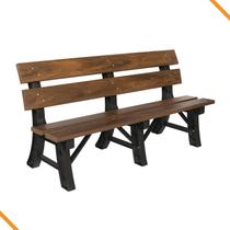 Banco em Madeira Plastica 1,50m com encosto Cor Ipe - 3 Lugares Banco em Madeira Plastica 1,50m com encosto Cor Ipe - 3 Lugares