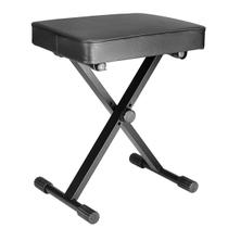 Banco Em X Para Piano/Teclado Preto Regulável Em 3 Níveis Com Estofado de Couro LBP-90 Luminos