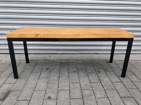 Banco Estilo Industrial Multiuso Com 4 Pés Tradicionais de Ferro e Madeira Maciça