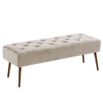 Banco estofado Rubi 1,60m Suede Bege - Clique Decorações