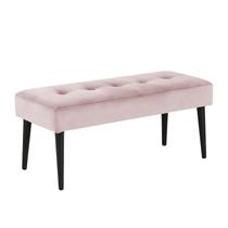 Banco Estofado Theo 1,20m Suede Rosa Bebe - Inova Decor