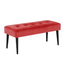 Banco Estofado Theo 1,20m Suede Vermelho - Inova Decor