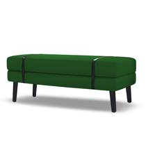 Banco Estofado Viena 1,20m Suede Verde - Inova Decorações