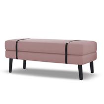 Banco Estofado Viena 1,40m Suede Rose - Inova Decorações