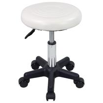 Banco giratório FURWOO Round PU Leather Rolling White Banco giratório FURWOO Round PU Leather Rolling White