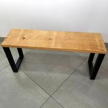 Banco Industrial Rústico Assento Madeira Maciça E Aço 100cm Resistente Área Interna e Externa Banco Industrial Rústico Assento Madeira Maciça E Aço 100cm Resistente Área Interna e Externa