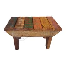 Banco Infantil Colorido em Madeira de Demolição Sudeste Rústico