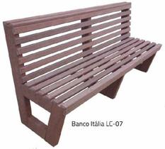 Banco itália de madeira plástica maciça marrom ripado 100% reciclado 2 lugares 1,5m / lc-07 Banco itália de madeira plástica maciça marrom ripado 100% reciclado 2 lugares 1,5m / lc-07