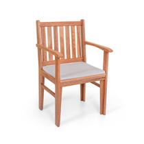 Banco Jardim 1 Lugar PREMIUM madeira de LEI com Estofado Bege Área Externa