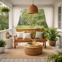 Banco Jardim Varanda Madeira Maciça Mel 160cm Durável Resistente Sol Chuva