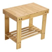 Banco KKTONER de Bambú con Almacenamiento 40x25x35 cm