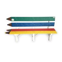 Banco lápis em madeira plástica colorida com 3 lugares e 4 tábuas 100% reciclado 1,65m / lc-01cl Banco lápis em madeira plástica colorida com 3 lugares e 4 tábuas 100% reciclado 1,65m / lc-01cl