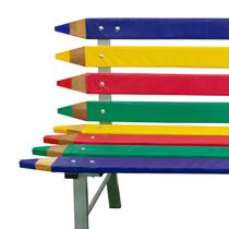 Banco lápis xp colorido em madeira infantil