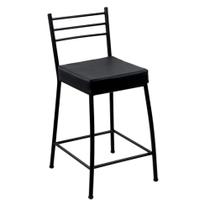 Banco Metalnew Paris 60 cm Preto Assento Preto Banco Metalnew Paris 60 cm Preto Assento Preto
