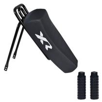 Banco Mobilete Caloi Com Presilhas + Bagageiro Tubão Reto Articulado+Par De Trolhinha Apoio De Pé P/