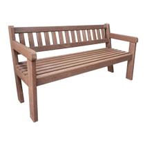 Banco Namoradeira Madeira Plástica Maciça Marrom 150cm Lanci Jardim Externo Banco Namoradeira Madeira Plástica Maciça Marrom 150cm Lanci Jardim Externo