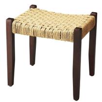 Banco Offex Retangular de Juta de Madeira Transit Tecido 50 L x 40 P x 50 H