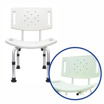 Banco Ortopédico Para Banho Com Encosto Ajustável 120kg ST Sequencial Reabilitação Hospitalar Idoso Fisioterapia Antiderrapante Resistente Banheiro