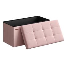 Banco Otomano de Armazenamento Dobrável SONGMICS Mazie 30" - Rosa Jelly Banco Otomano de Armazenamento Dobrável SONGMICS Mazie 30" - Rosa Jelly