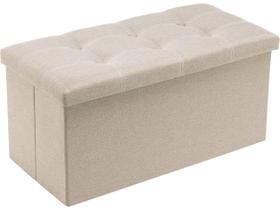Banco otomano de armazenamento Youdesure dobrável em material sintético de 30 cm Banco otomano de armazenamento Youdesure dobrável em material sintético de 30 cm