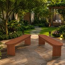 Banco Oval 137 cm Nature em MDF Design Moderno e Resistente