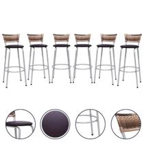 Banco Para Balcão Alto Estrutura Prata Encosto Junco Cappuccino Ideal Bancadas Ilhas Cozinha Americana Kit 6 Banquetas Itagold Banco Para Balcão Alto Estrutura Prata Encosto Junco Cappuccino Ideal Bancadas Ilhas Cozinha Americana Kit 6 Banquetas Itagold