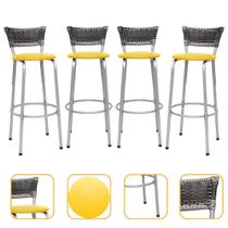 Banco Para Balcão Alto Estrutura Prata Encosto Junco Degradê Ideal Bancadas Ilhas Cozinha Americana Kit 4 Banquetas Itagold Banco Para Balcão Alto Estrutura Prata Encosto Junco Degradê Ideal Bancadas Ilhas Cozinha Americana Kit 4 Banquetas Itagold