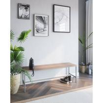Banco para Sala de Jantar São Paulo 135x46x37 Cinza/Estanho/Cumarú