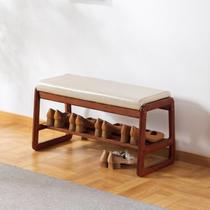 Banco para Sapatos SOBIBO em Madeira Maciça com Almofada Cinza 80x42x42cm Banco para Sapatos SOBIBO em Madeira Maciça com Almofada Cinza 80x42x42cm