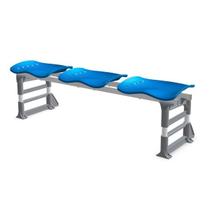 Banco para Vestiário com 03 Lugares - Cor Azul - PLAXMETAL - 10113