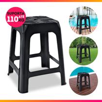 Banco Plastico Banqueta Banquinho Resistente 110kg Preto Churrasco Bar Lanchonete Manicure Banco Plastico Banqueta Banquinho Resistente 110kg Preto Churrasco Bar Lanchonete Manicure