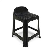 Banco Plástico Banqueta Com Encosto Suporta Até 100 Kg Arqplast Preto Banco Plástico Banqueta Com Encosto Suporta Até 100 Kg Arqplast Preto