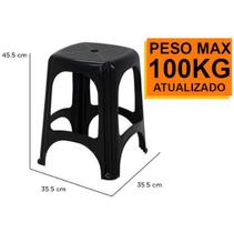 Banco Plástico Banqueta Suporta Até 100 Kg Tramontina Preto