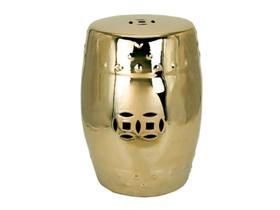 Banco Porcelana Garden Seat Tradicional Dourado Formosa