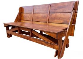 Banco que vira mesa de 2 metros madeira maciça rústica mesa para área de churrasco