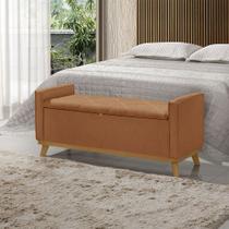 Banco Recamier Baú para Quarto Casal 100cm Linho com Base de Madeira Sofatec Banco Recamier Baú para Quarto Casal 100cm Linho com Base de Madeira Sofatec