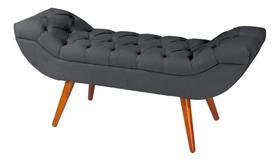 Banco Recamier Berlim C Pés de Madeira 155cm P/ Quarto/sala - LV