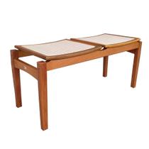 Banco Recamier Lisboa 2 lugares Madeira Maciça Tela Sintética - Jequitibá - Vivá Móveis