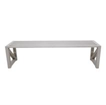 Banco Ripado Área Externa Tubo Alumínio Bege 160x40x40cm
