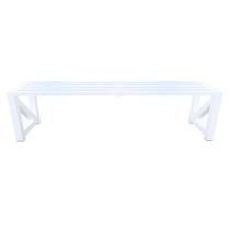 Banco Ripado Área Externa Tubo Alumínio Branco 160x40x40cm