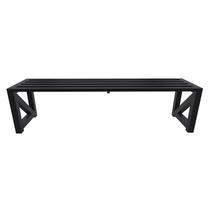 Banco Ripado Área Externa Tubo Alumínio Preto 160x40x40cm