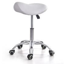 Banco rolante CAISHI, selim ergonômico para salão de beleza, escritório, branco