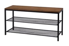 Banco Sapateira Grande 1m Hall de Entrada Design Industrial Preto/Marrom