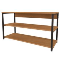 Banco Sapateira Multiuso Organizador 3 Prateleiras Kappesberg Industrial 88cm Cor Canela/Preto Fosco - LI020
