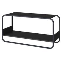 Banco Sapateira Orgânica Luna Artesano 90 cm (largura) em MDP Nero Base Metal Preto