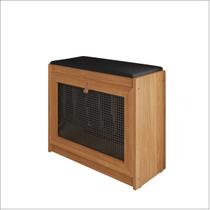 Banco Sapateira Plenitude Madeira Acento Almofadado material sintético Preto