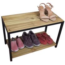 Banco Sapateira Strassis Design SD-5007 Metal e Madeira Cor: Preta Banco Sapateira Strassis Design SD-5007 Metal e Madeira Cor: Preta
